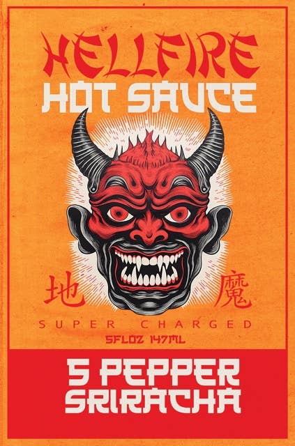 Hellfire Hot Sauce Inc - Wholesale Hot Sauce - NEW! Hellfire 5-Pepper Blend Sriracha Sauce 5oz bottle3