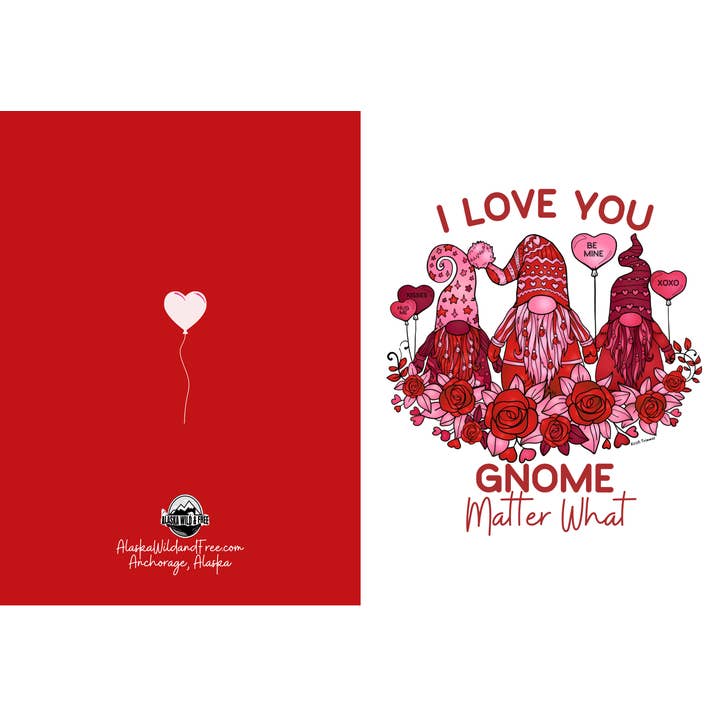 Biglietto di auguri — 3 gnomi — I Love You, gnomo Matter What per la vendita all'ingrosso da parte di Alaska Wild & Free