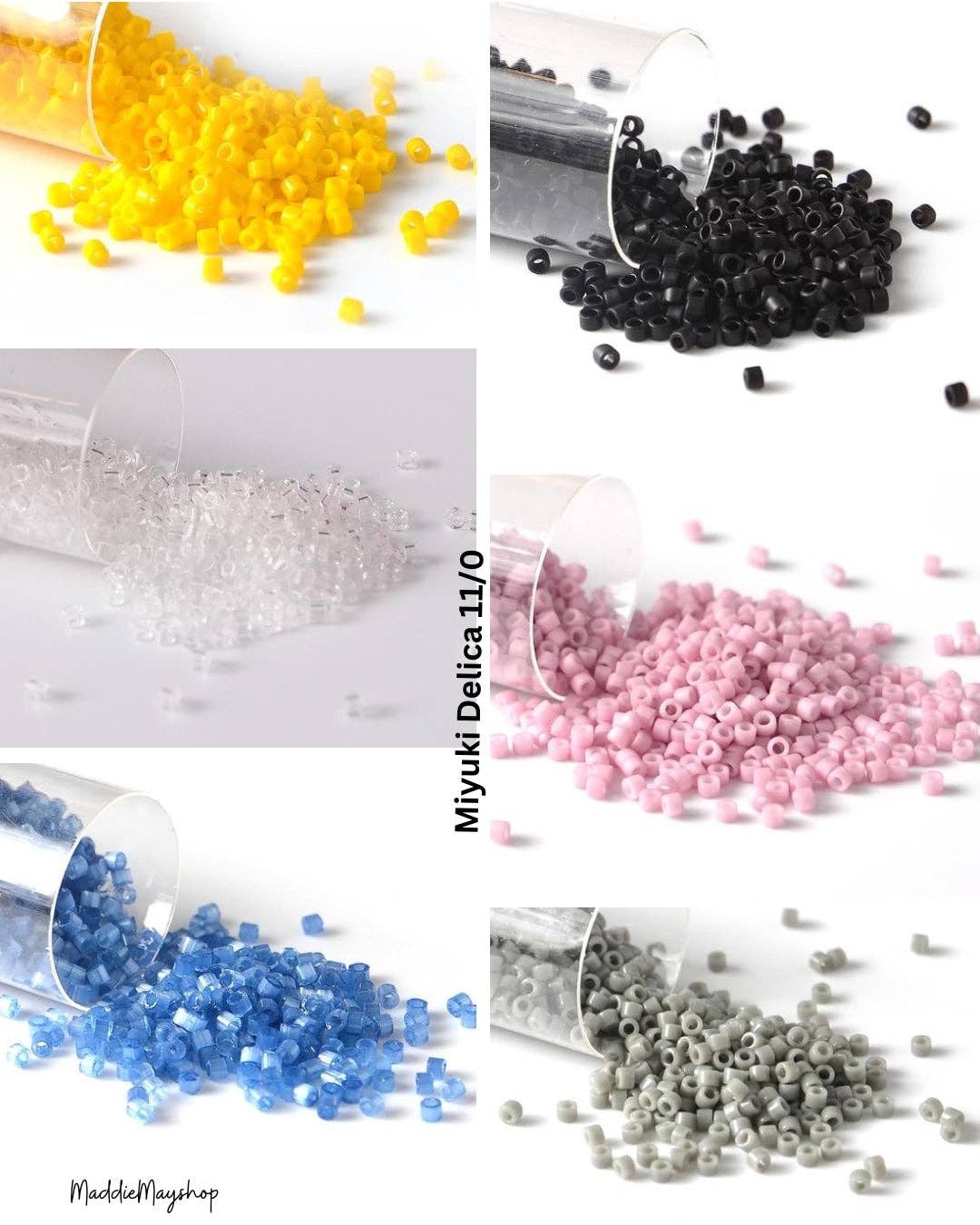 MaddieMayShop - Wholesale Beads - Miyuki Delica, DB355, DB-1811, DB141, DB310, DB1132, DB731 Delica Beads, Embroidery beads, Japanese seed beads- 5 Grams7
