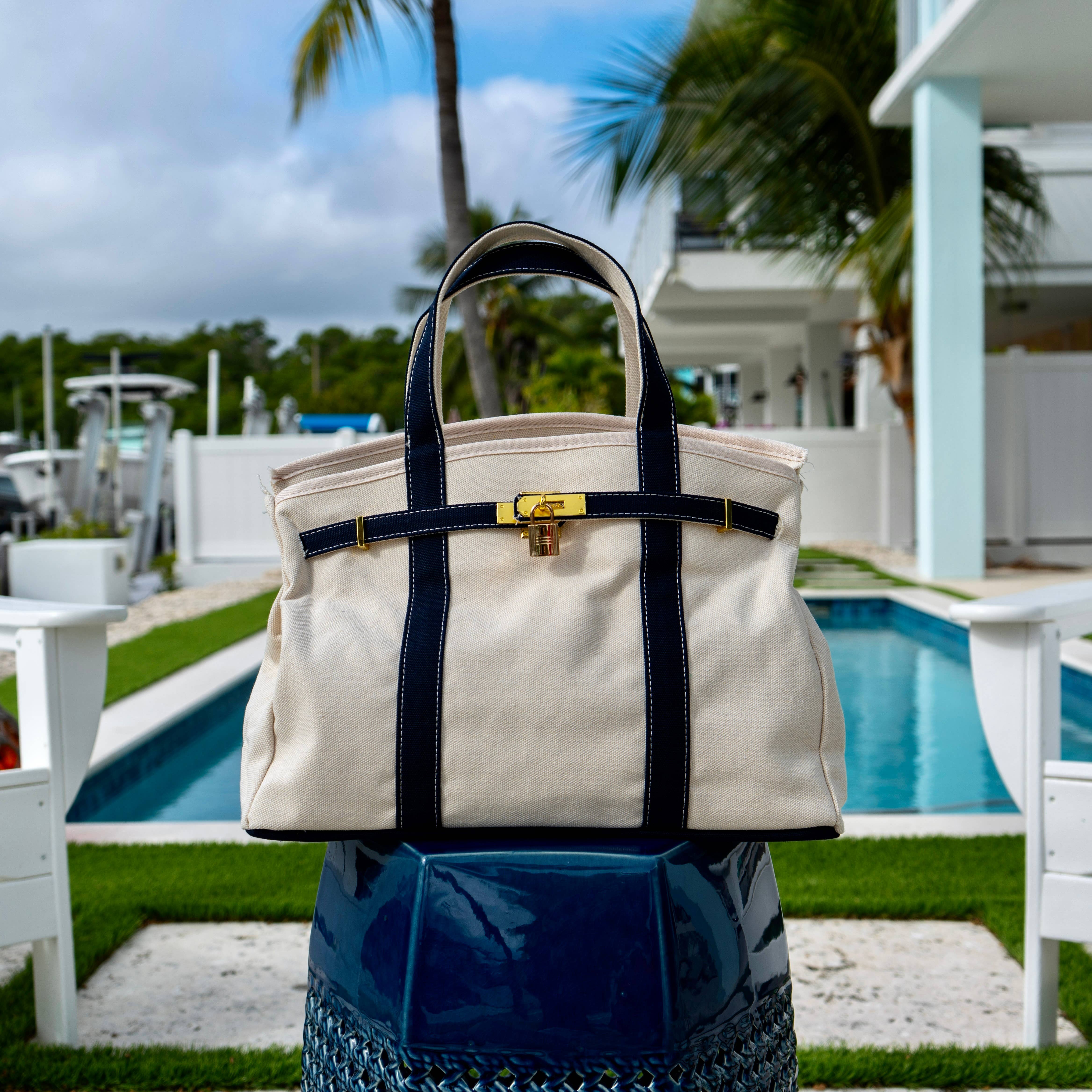 Coral Strands Fine Jewelry - Wholesale Tote Bag - Women's - Boatkin Canvas Boat Tote Bag BLUE & GREEN Pak7