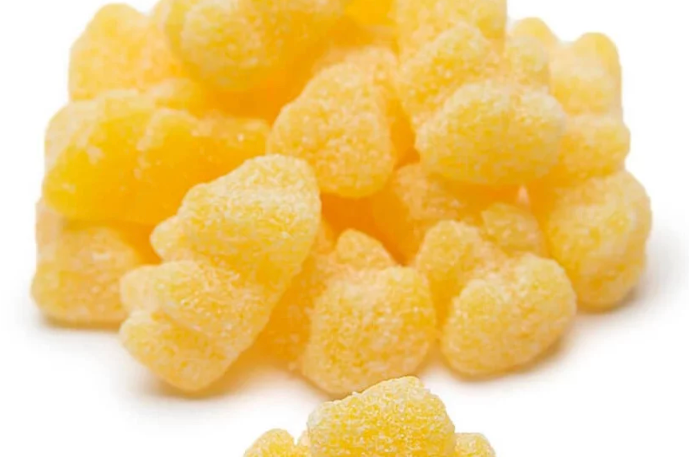 Tipsy Treats - Wholesale Gummy - Exclusive Rose Gold Stand Up Pouch - Sour Piña Colada Babies0