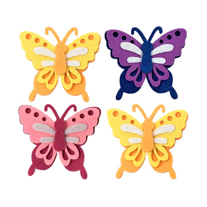 Felt Shapes - Butterfly in Asstd. Couleurs, 4 carats pour la vente par Angels Craft