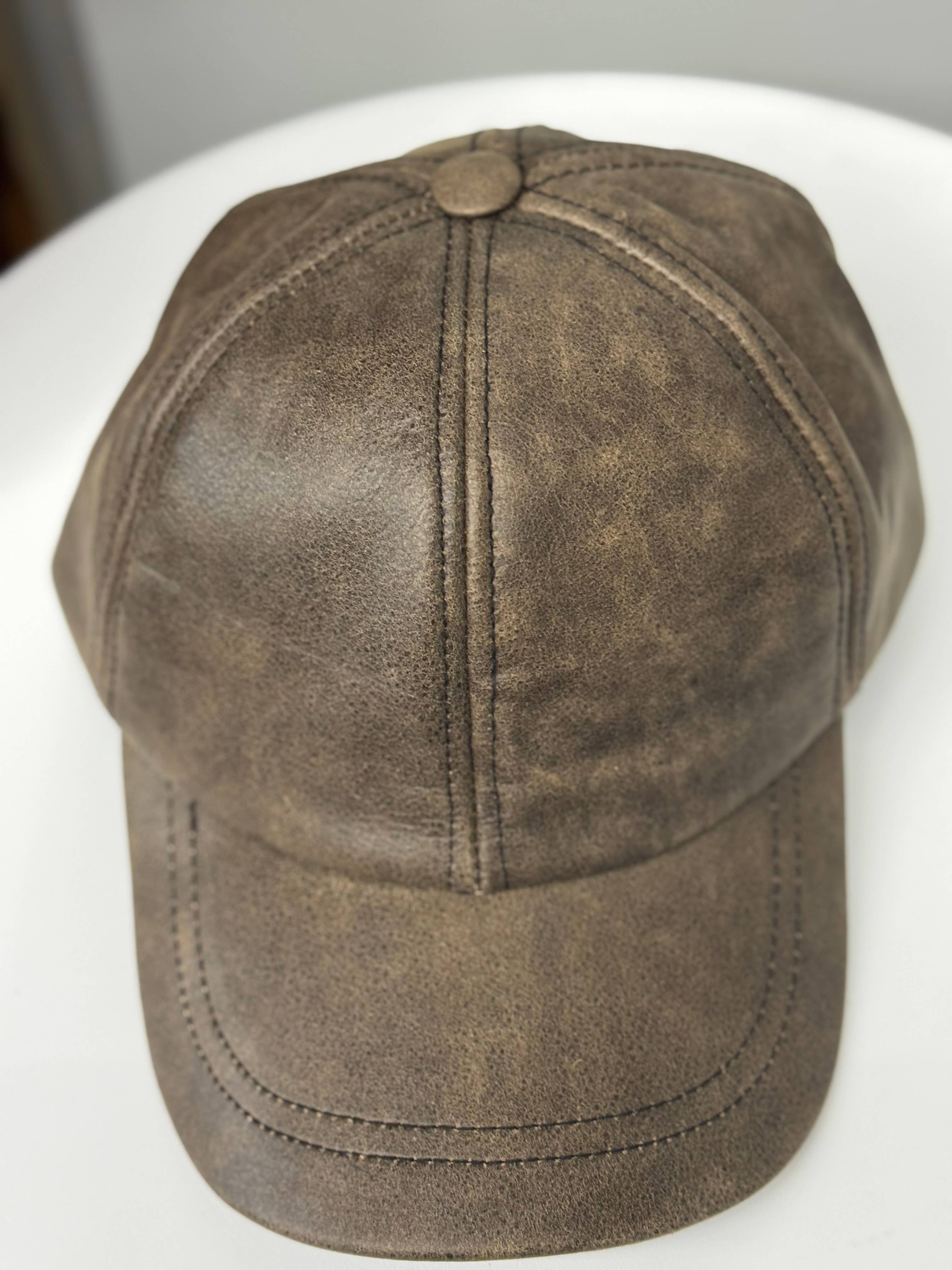 Lesa collection inc - Wholesale Baseball Cap - Unisex - Genuine Cowhide Br Leather Baseball Cap, Adjustable  Unisex 1