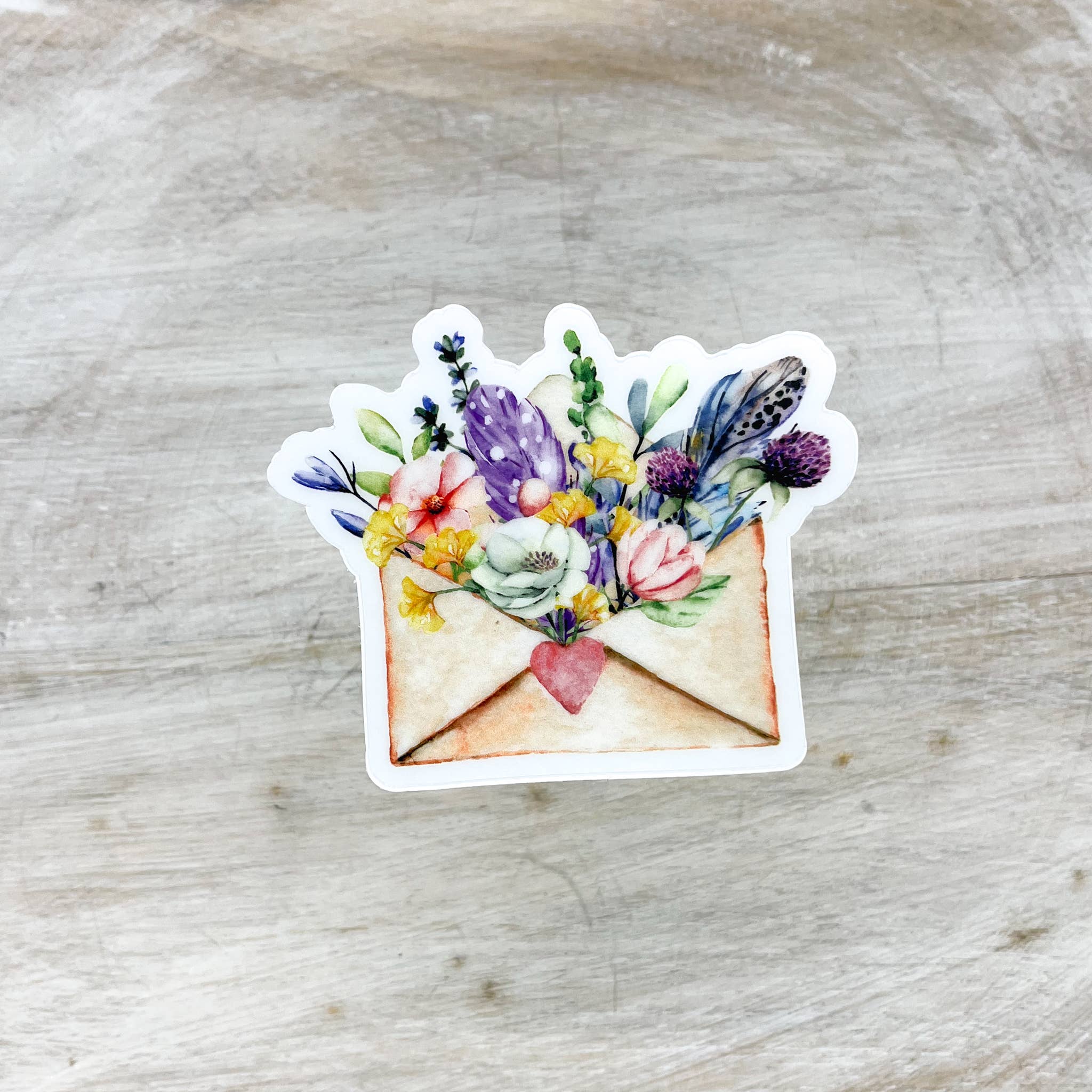 Savannah and James Co - Vente Autocollant - Enveloppe florale printanière, autocollant transparent, 3 x 3 pouces1