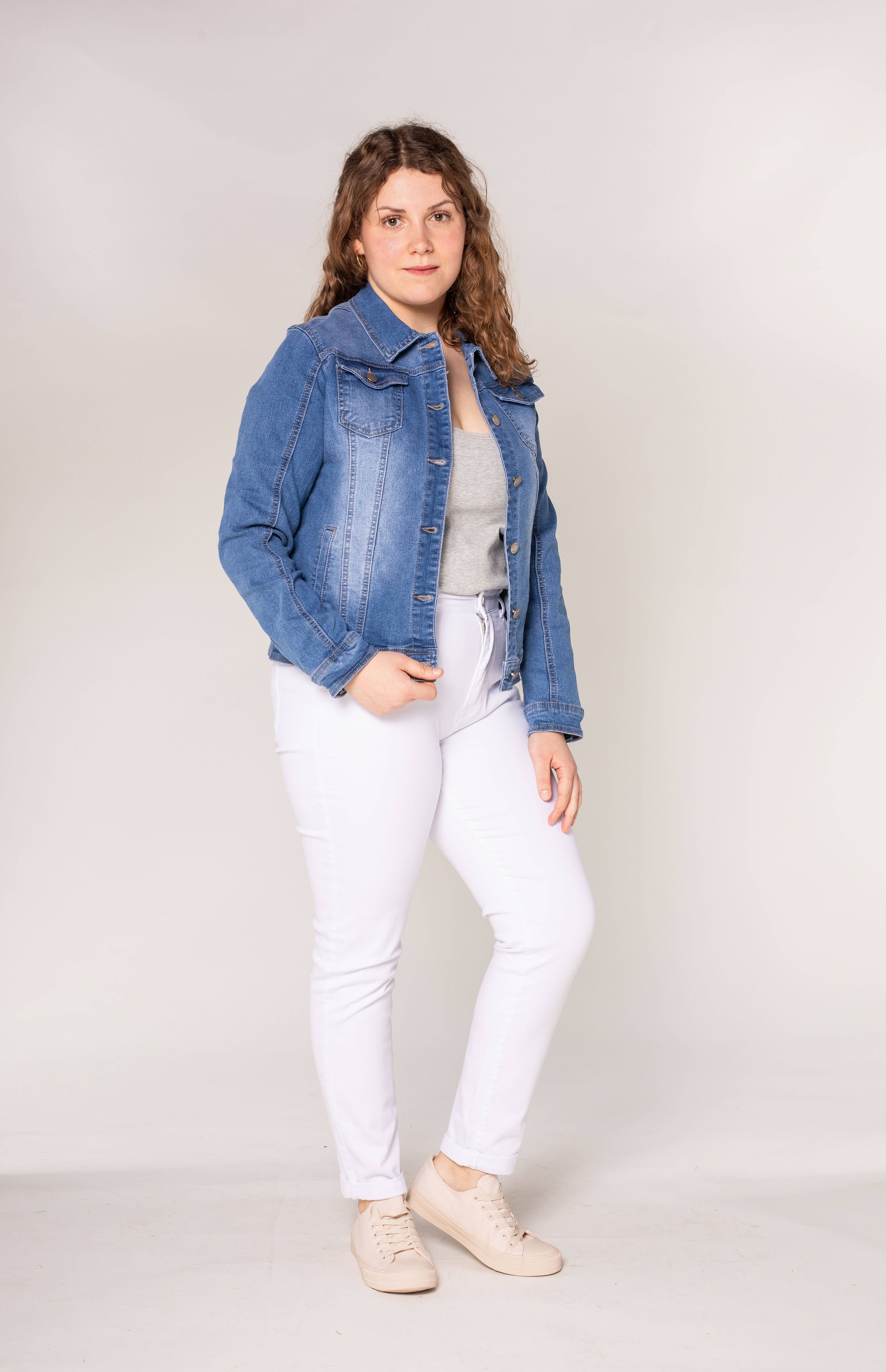 Nina Carter - Vendita all'ingrosso Giacca di jeans - Donna - Giacca in denim elasticizzato plus size H189-1/H204-1/203-118
