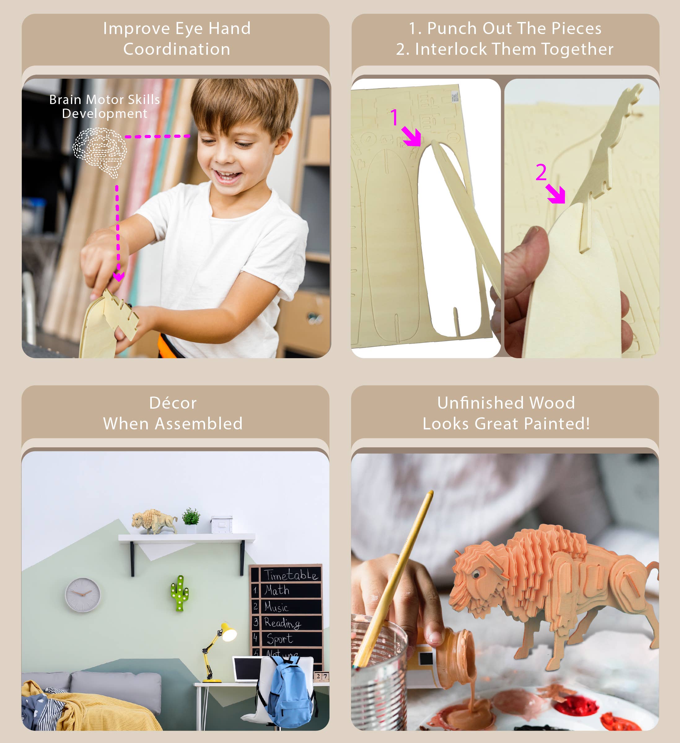 Cota Global - Vendita all'ingrosso Puzzle - Bambini - Puzzle 3D - Bufalo / Bisonte2