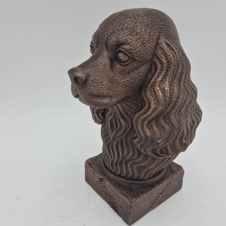 Bust of an American Cocker Spaniel dog statue - home decor, dog-lover gift for him or her, hand-painted ornament for wholesale by 3DijkstraFinds