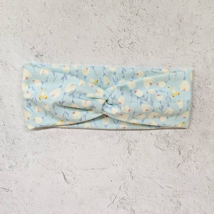 Two Birds Eco Shop – Engroshandel Pandebånd - Dame – Faux Knot Pandebånd - Bomuld Sky