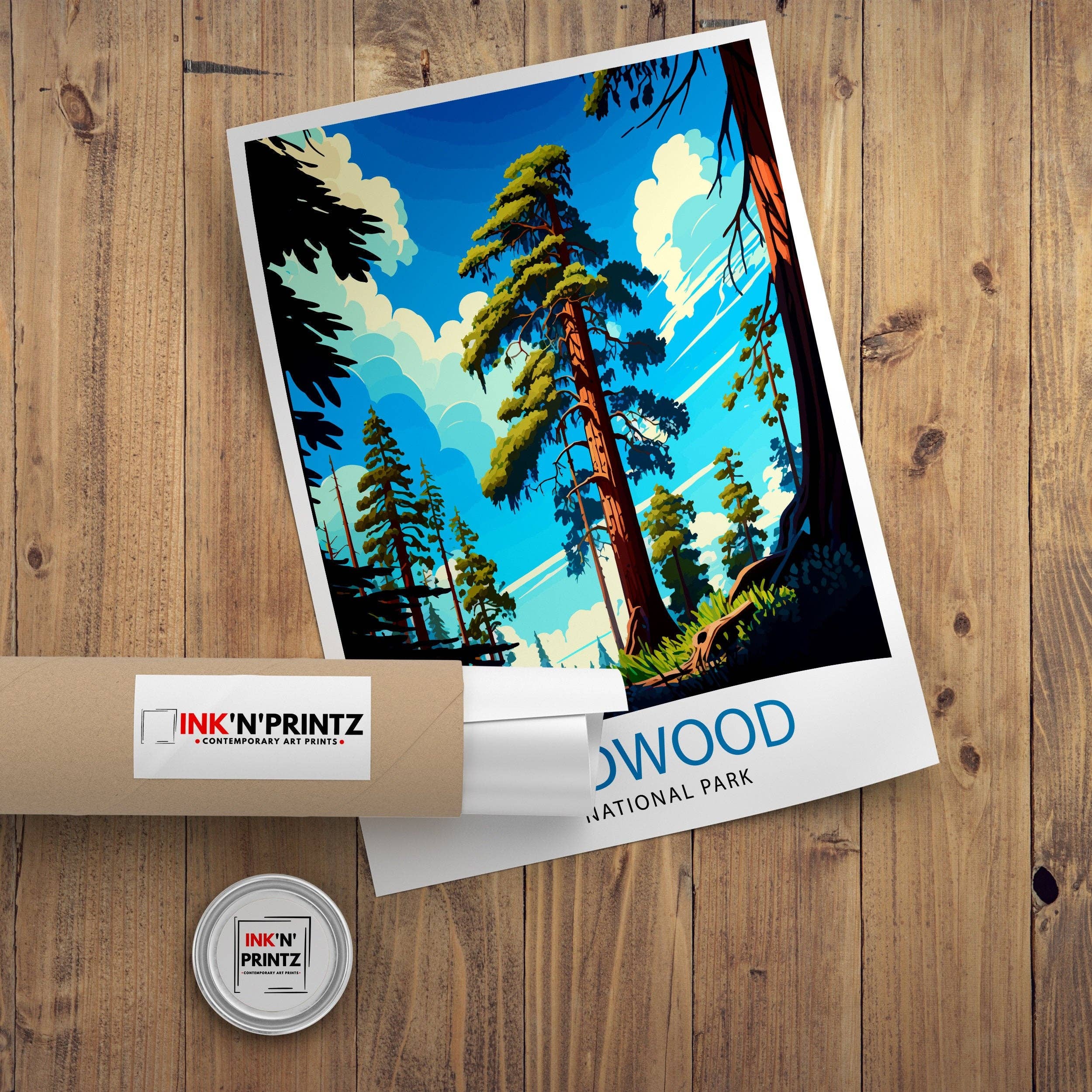 InkNPrintz – wholesale Art print – Redwood National Park Travel Poster8