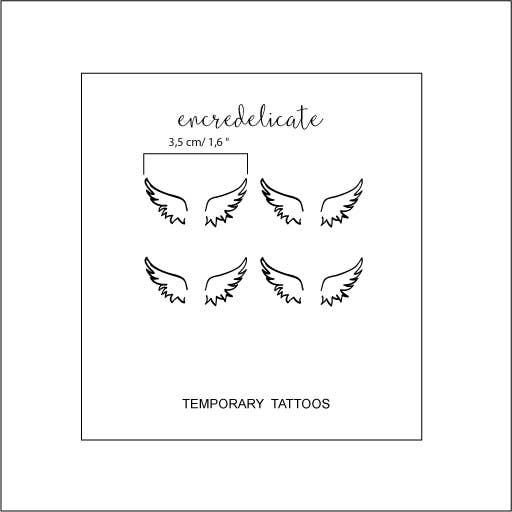 encredelicate - Wholesale Temporary Tattoo - minimalist pair of wings temporary tattoo (set of 4)1