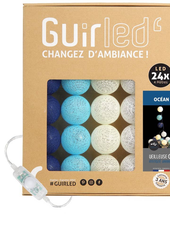 Ocean Classic LED-lichtslinger met katoenen ballen voor wholesale door Guirled