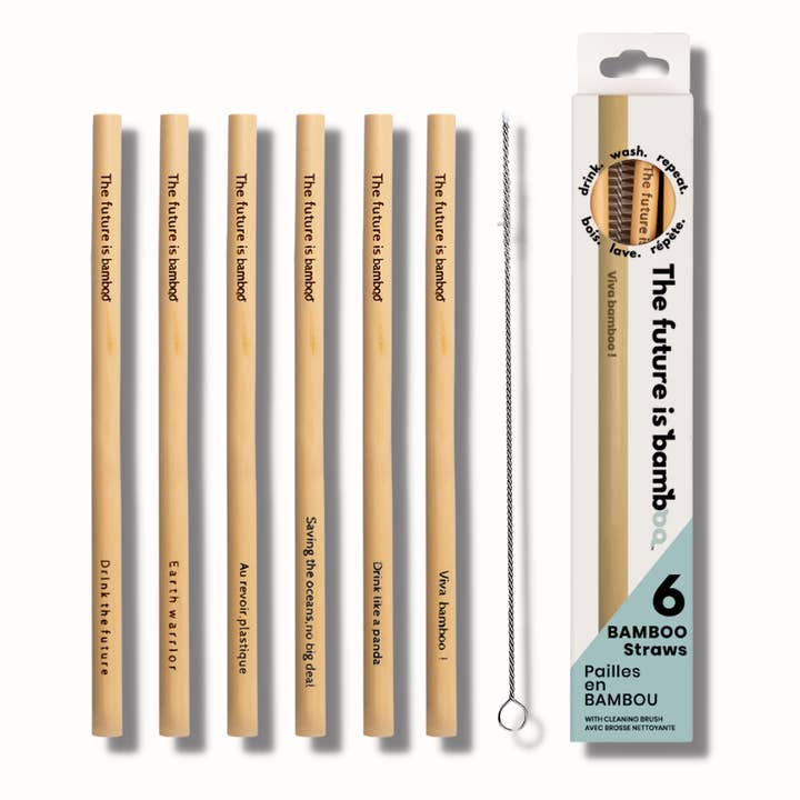 Bamboo Straws - Pack of 6 for wholesale by The future is bamboo