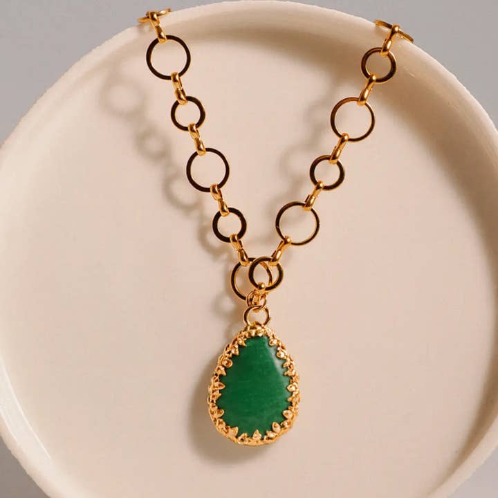 PHOEBE´S - Wholesale Pendant/Charm Necklace - Collar de acero inoxidable con piedra natural4