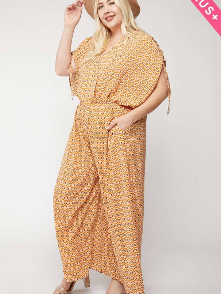 Davi & Dani - Vente Combinaison – femme - COMBINAISON SANS MANCHES IMPRIMÉE À COL EN V10