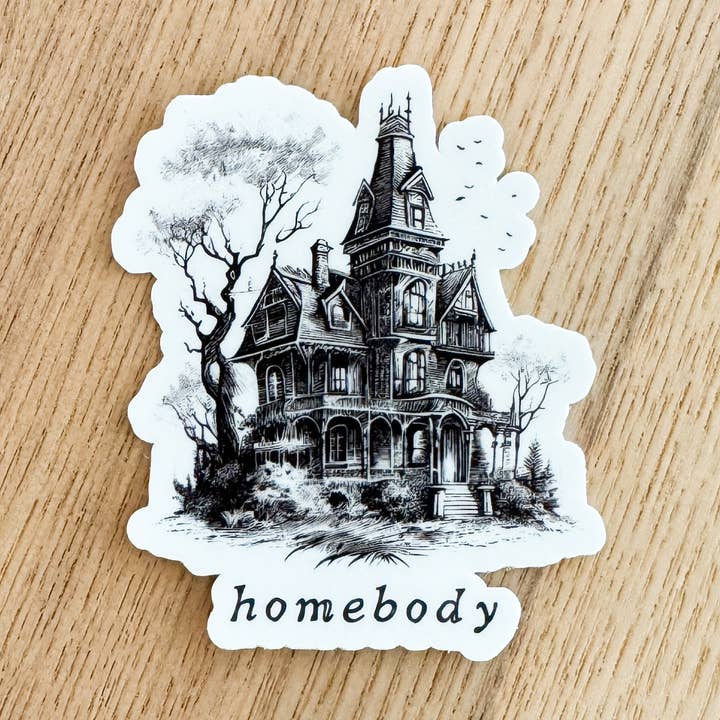 Autocollant en vinyle Homebody pour la vente par Kinsfolk Stickers