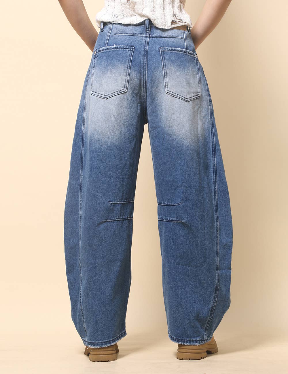 Sweetkama – Engroshandel Jeans - Dame – Damejeans med høj talje og vide ben i tøndeform, Barrel Denim SKP5229