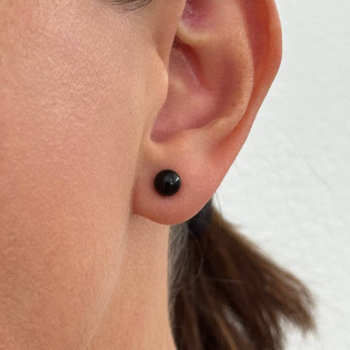 Gumball Onyx 14k Gold Kleine Ohrstecker für den Großhandel von Frankie and Eugene