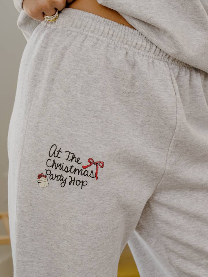 At The Christmas Party Hop Ash Gray Jogger Sweatpants for wholesale by LivyLu