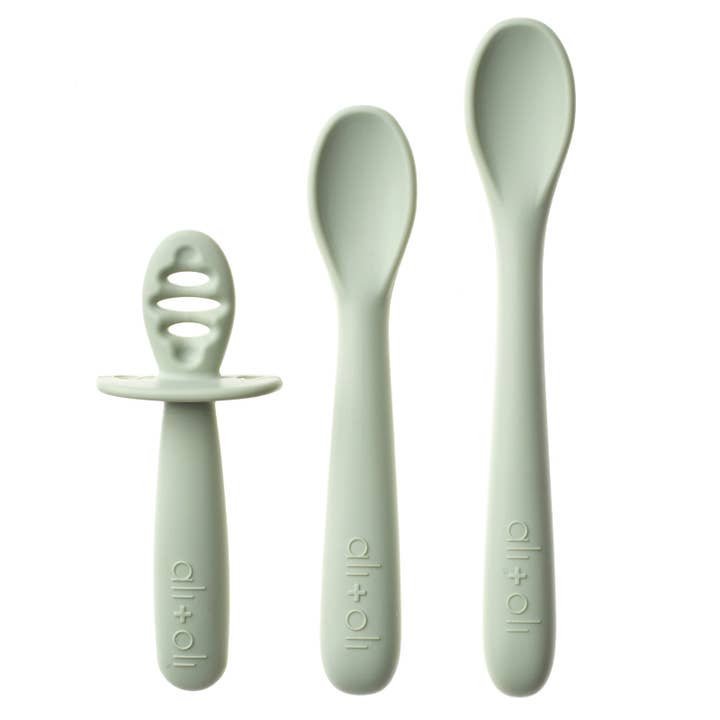 Ali+Oli - Wholesale Flatware Set - Kids & Baby - Ali+Oli (3-pc) Multi Stage Spoon Set for Baby (Pine) 6m+4