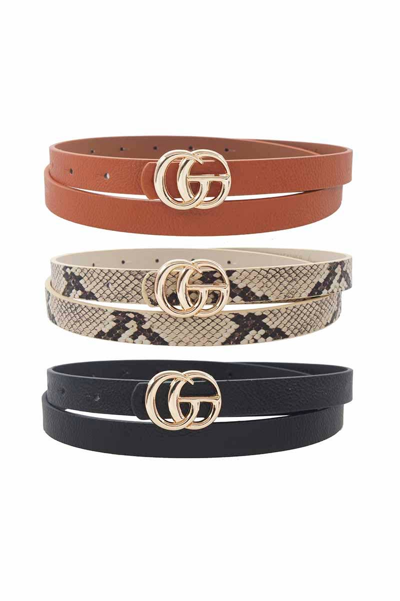 JOIA ACCESSORIES – wholesale Belt – Women's – LUX SNAKE MIX TRIO GO BUCKLE BELT, 3IW 178021