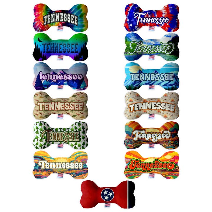Pet & Dog Plush Bone Toys, "Tennessee State Options" for wholesale by American Leashworks