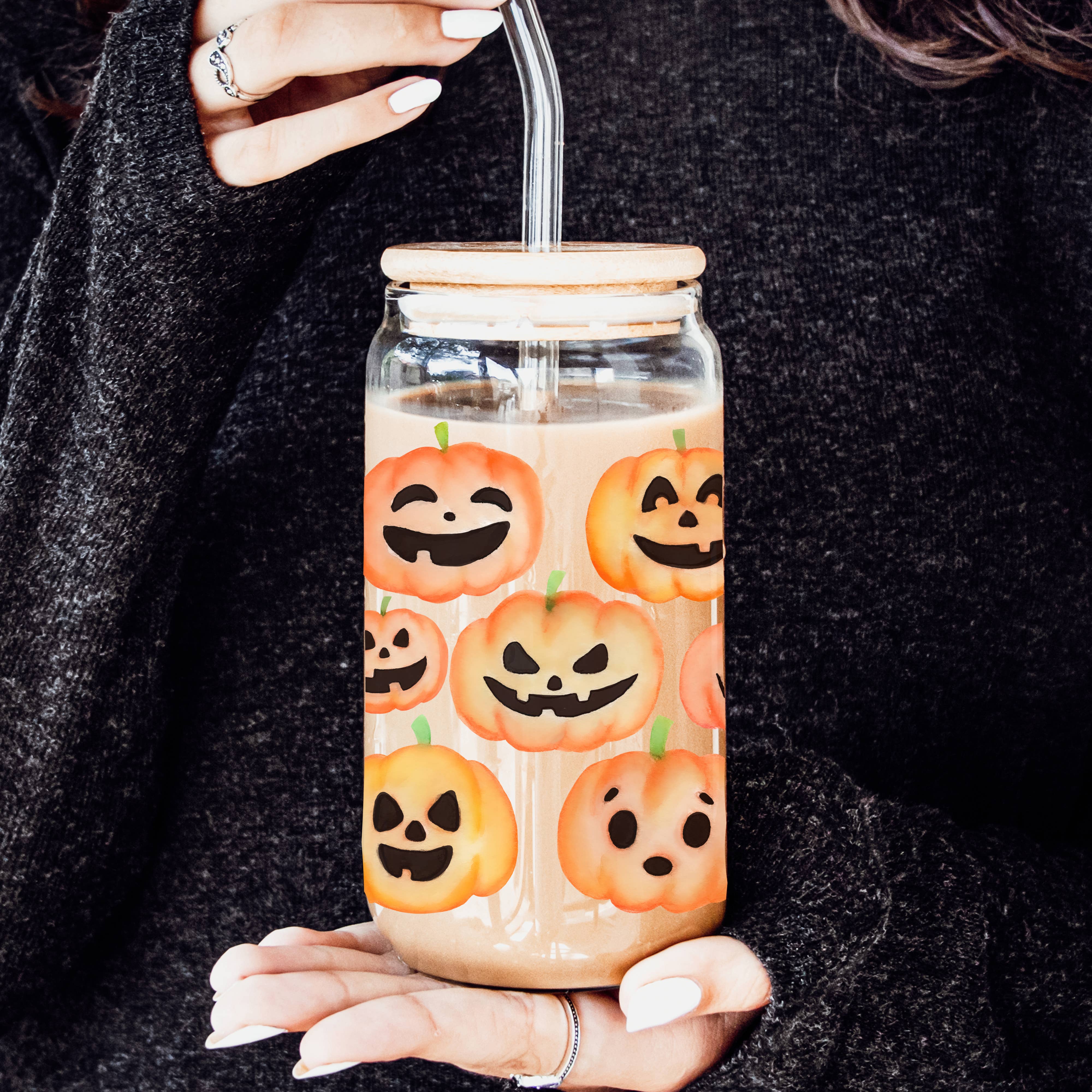 Gia Roma - Wholesale Drinking Glass/Cup - Halloween Tumblers Cute Fall Glass Cup Gifts & Kitchen Decor24
