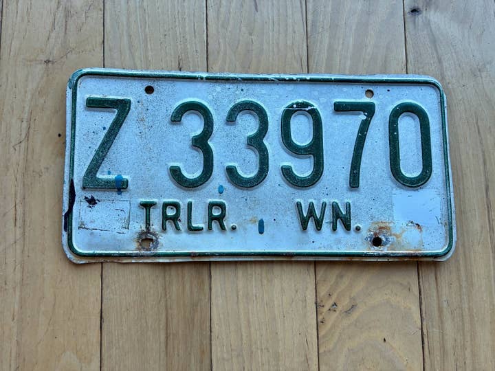 Plaque d'immatriculation de remorque de l'État de Washington de 1965 à 1967 - Vérifiez auprès du DOL pour YOM pour la vente par RusticPlates