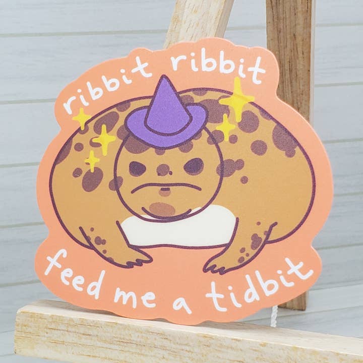 Wizard Rain Frog Matte Die Cut klistermærke for engroshandel hos PrettyBoiStudio