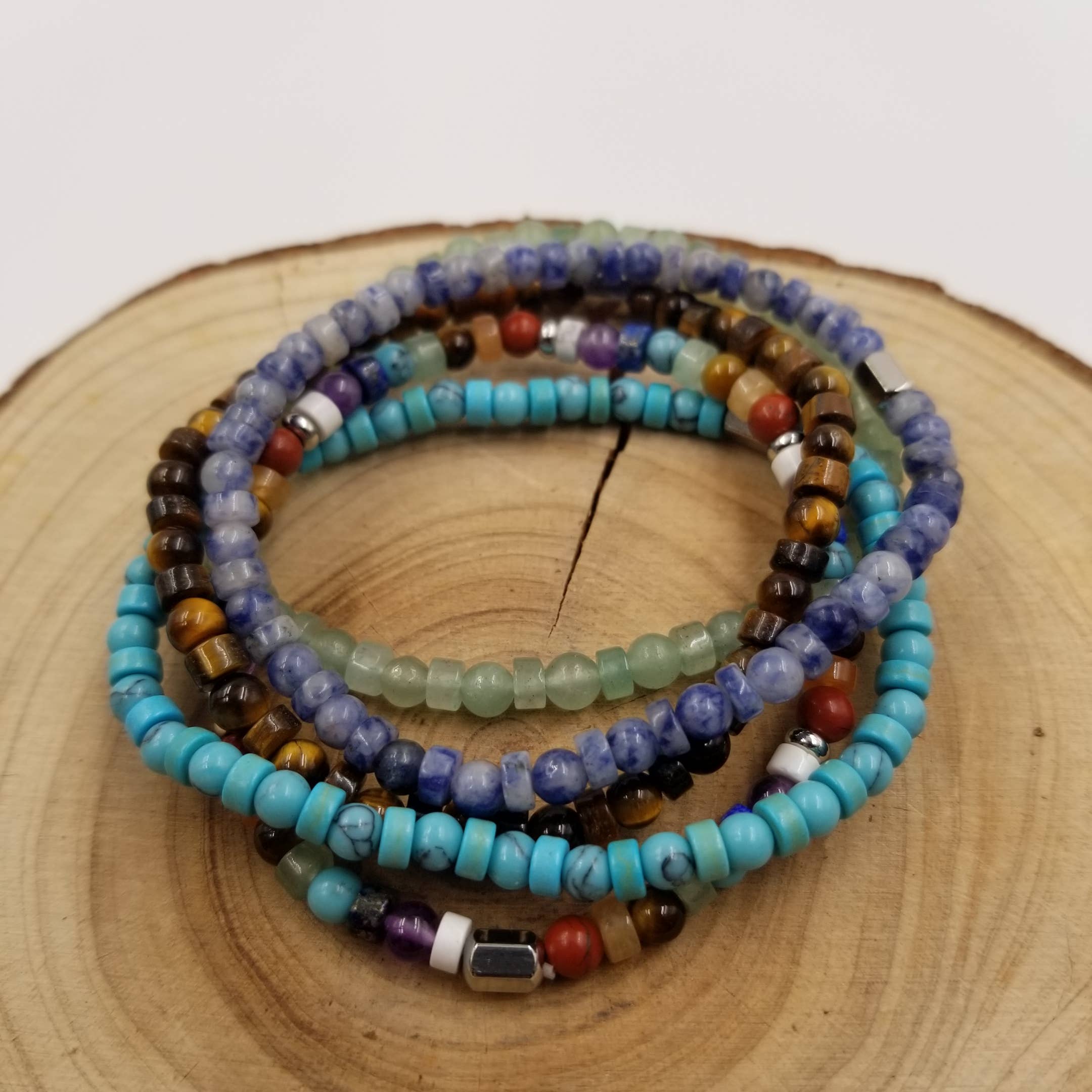 CHAKRA JEWELRY - Wholesale Beaded Bracelet - Natural Crystal Stone Stacked Yoga Chakra Bracelet6