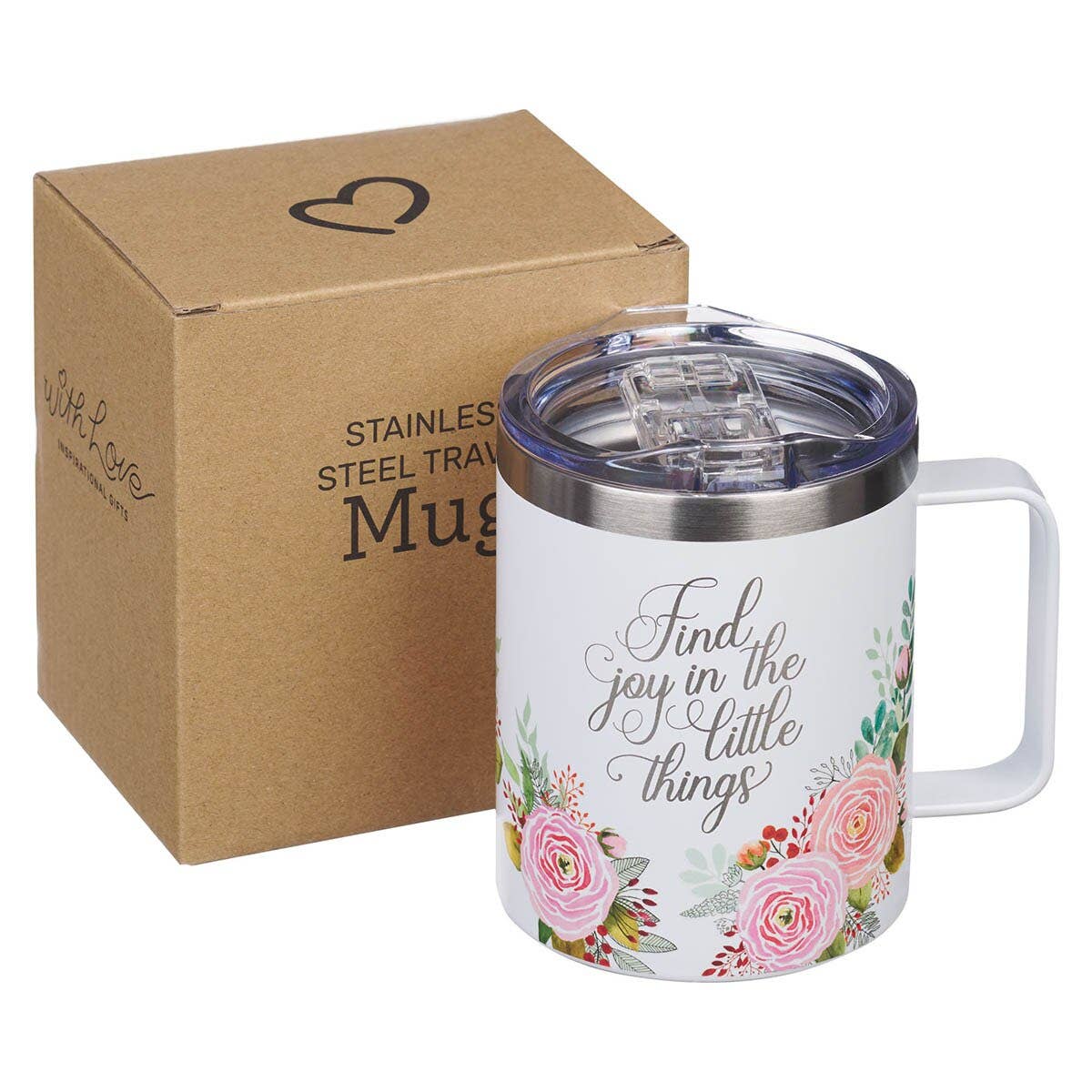Christian Art Gifts - Wholesale Insulated Mug/Tumbler - Mug SS Camp Find Joy In the Little Things1