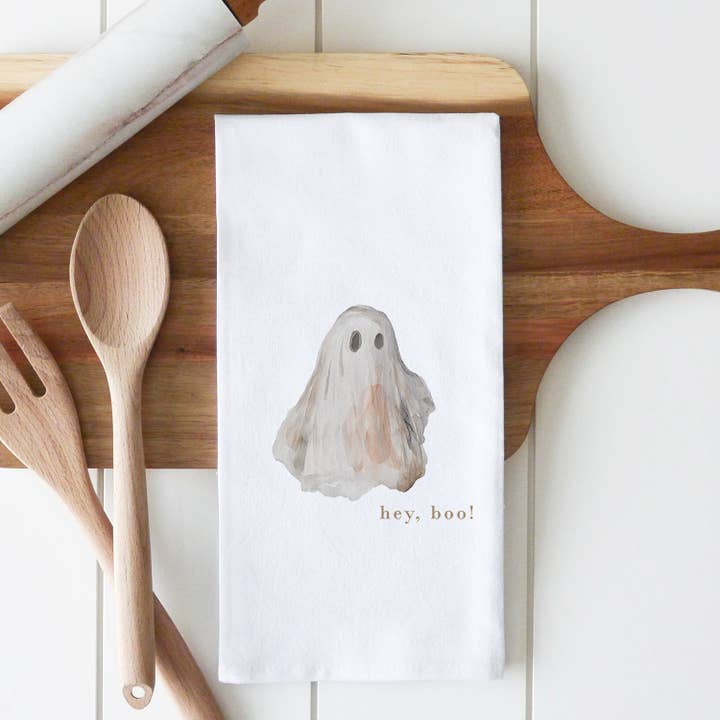 Hey Boo Tea Towel for wholesale by Porter Lane Home