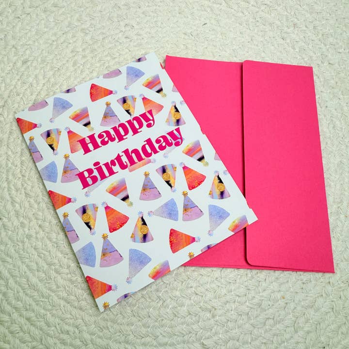 Carte de vœux d'anniversaire (Chapeaux d'anniversaire) pour la vente par Intuitive Lines