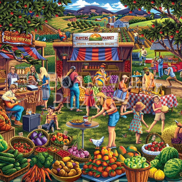 Boardwalk Puzzle Company - Vente Puzzle – adulte - Marché Fermier - Puzzle Personnel - 210 Pièces1