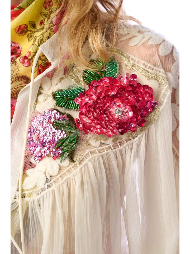 ivory Amora Chiffon Hand - Embellished Blouse / Top for wholesale on Faire4