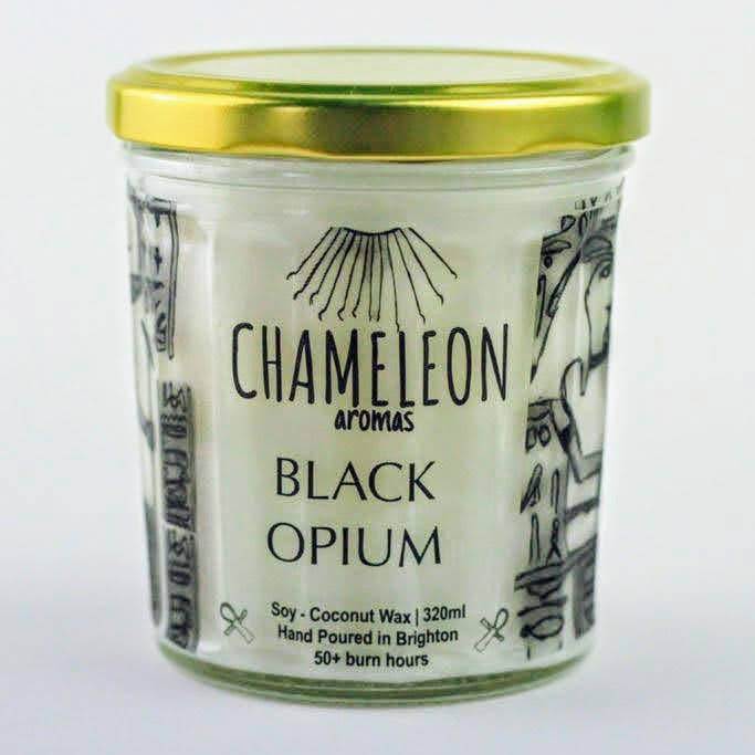 CHAMELEON AROMAS – Engroshandel Glaslys – Sort Opium Candle