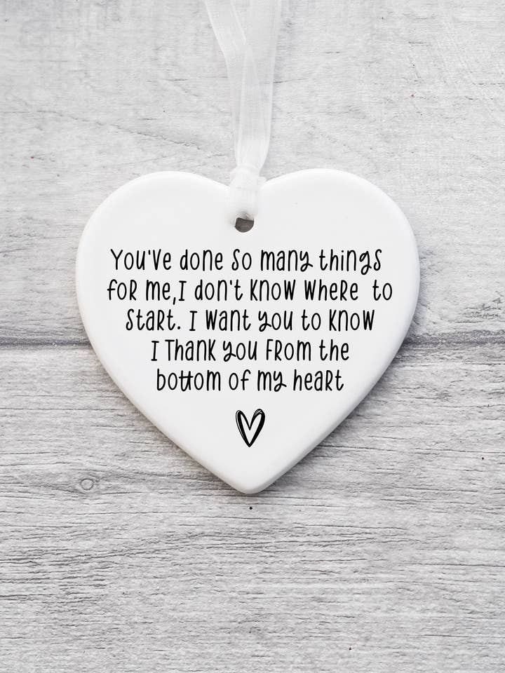 Tack Keepsake Heart Ornament - speciell gåva för wholesale av The Gift Club