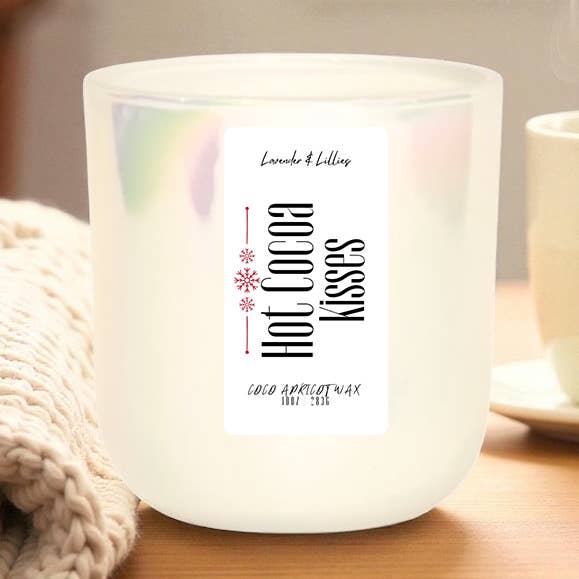 Beso de Cacao Caliente - Vela de Lujo de 10oz de Coco y Albaricoque con Mecha de Madera para venta al por mayor de Lavender & Lillies