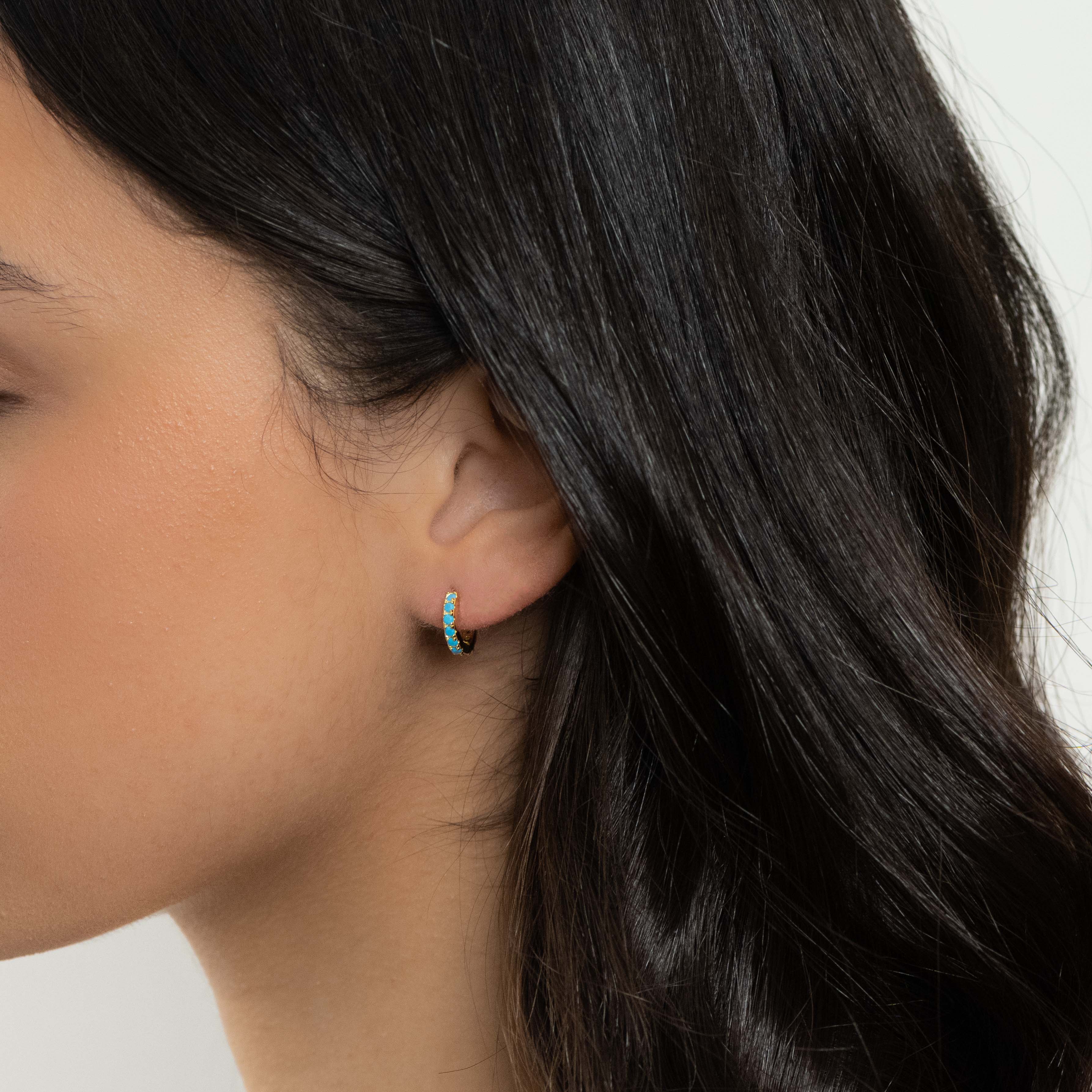 Sami Jewels - Wholesale Huggie Earrings - Turquoise Huggies5