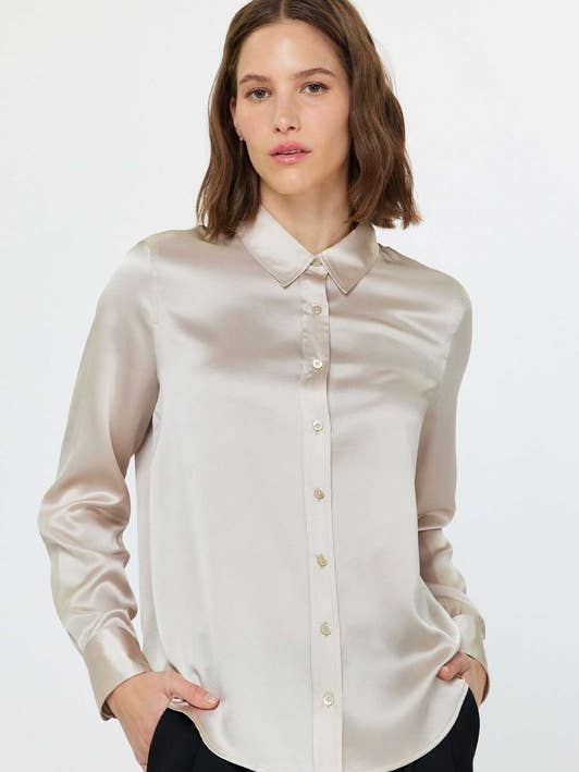 100% Silk Button Down Blouse for wholesale by Current Air