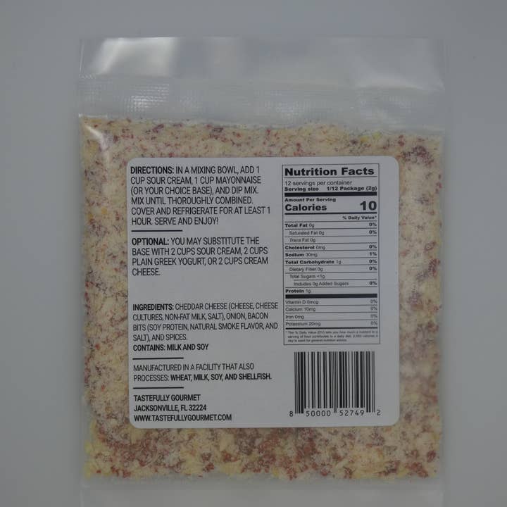 Tastefully Gourmet – Engroshandel Dip – Hvid Cheddar Og Bacon Dip Mix