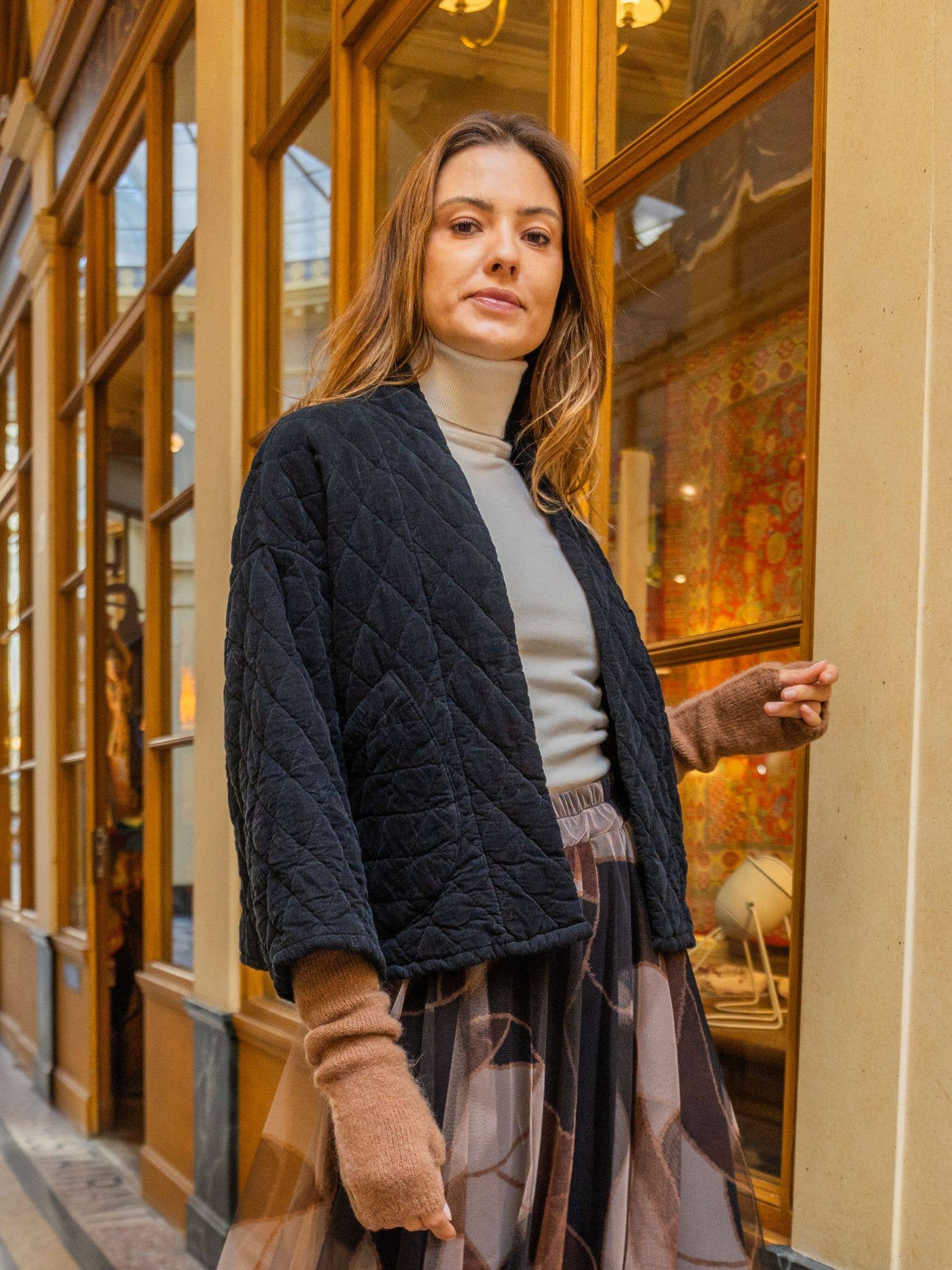 NOELINE - Wholesale Jacket - Women's - 2442-2 velvet quilted jacket2