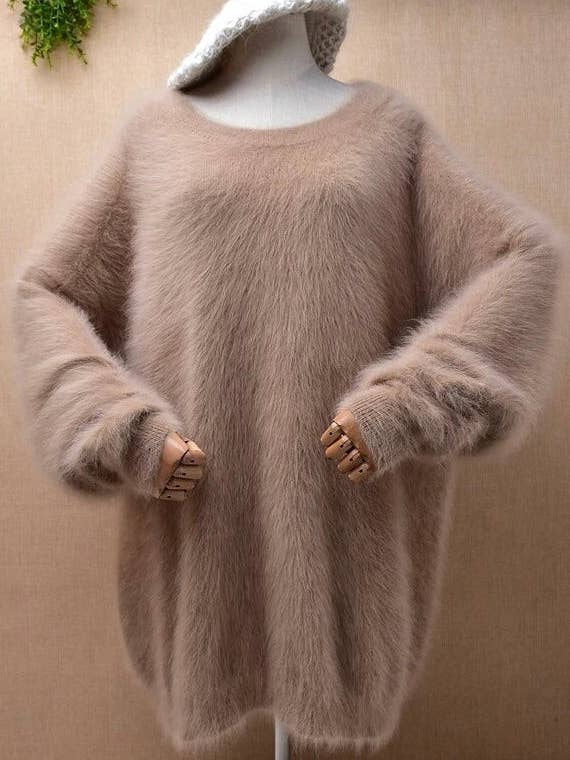 ROSYLEIA - Wholesale Tunic Sweater - Women's - Oversized Alpaca Wool Sweater17