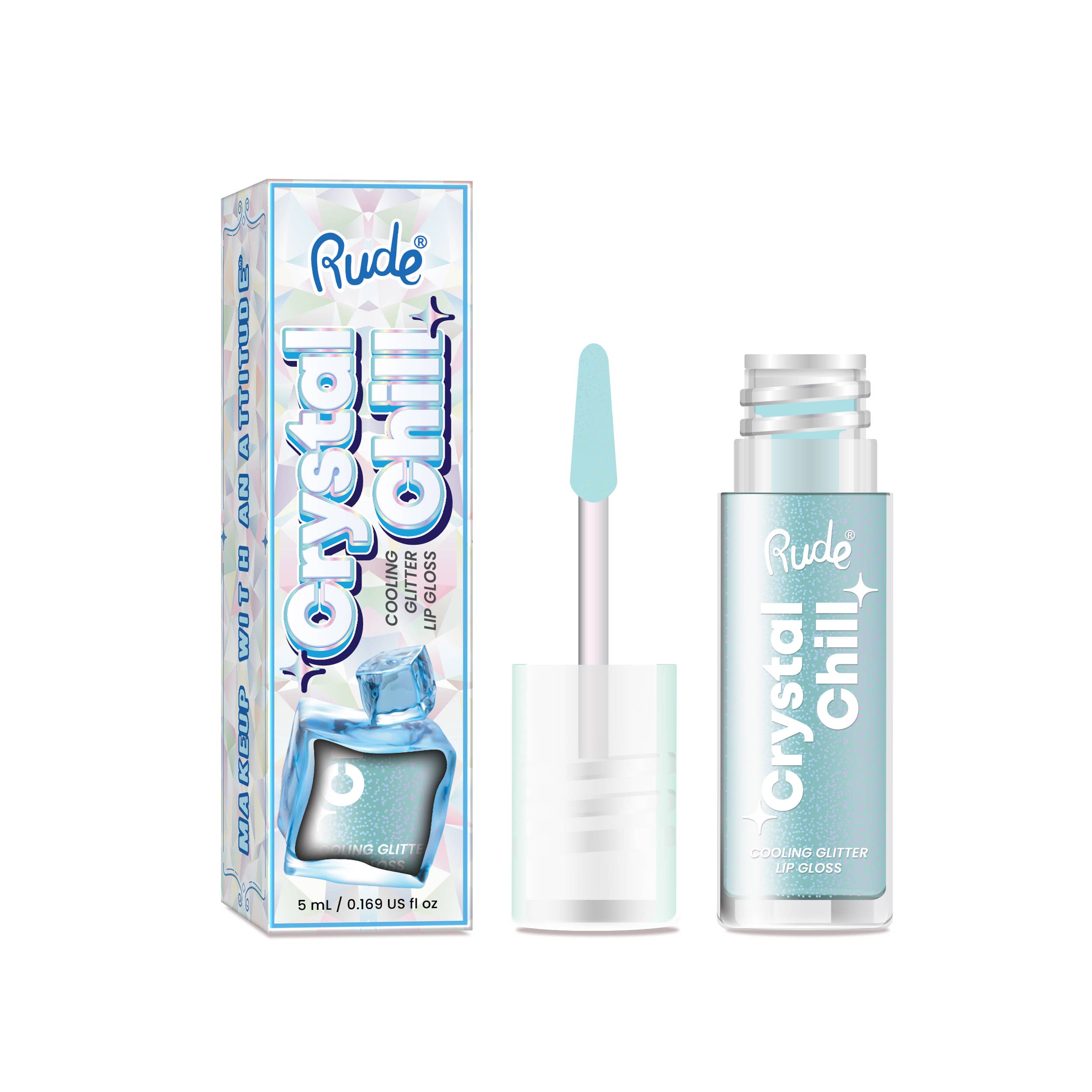 Rude Cosmetics - Wholesale Lip Gloss - Crystal Chill Cooling Glitter Lip Gloss3
