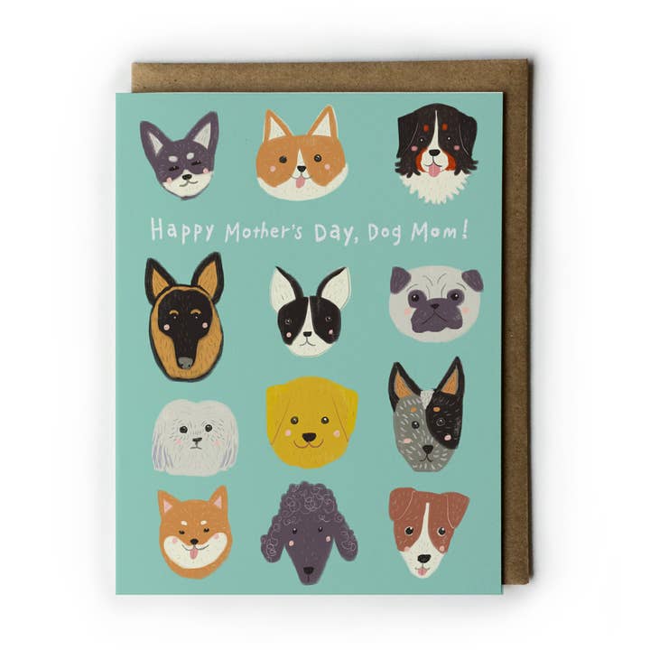 Dog Mom Mother's Day Greeting Card for wholesale by Honeyberry Studios