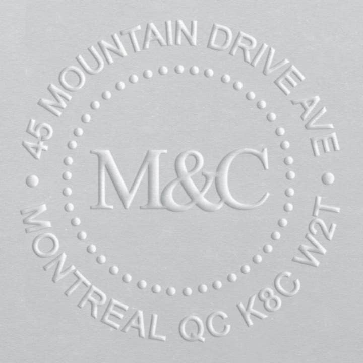 Address Embosser - Dotted Circle Monogram for wholesale by Ladd Stamps