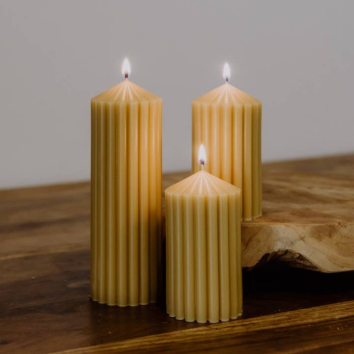 Lumiere Chandlery - Wholesale Pillar candle - Traditional Column Pillars (Bees Wax)0