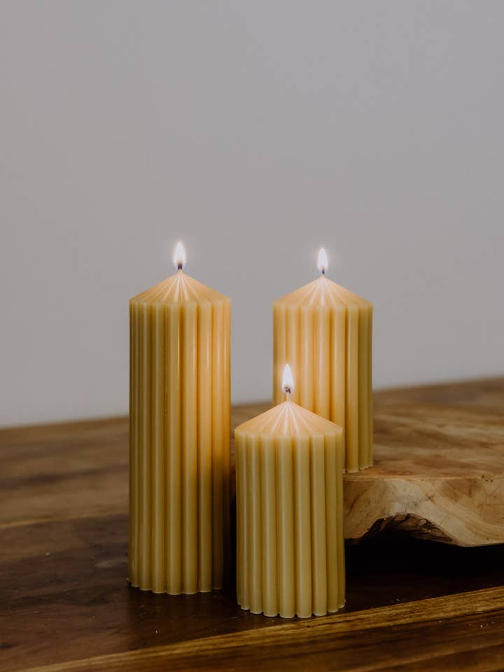 Traditional Column Pillars (Bees Wax) for wholesale by Lumiere Chandlery