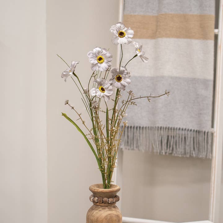 Col House Designs – Großhandel Künstliche Blumen – Wild Spring Geranien- und Grasspray, Immergrün