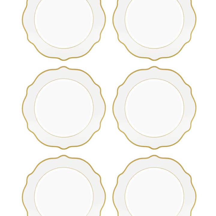 Rozi – wholesale Dinner plate – Jaswely Collection Porcelain Dinner Plates, Set of 6 (White)