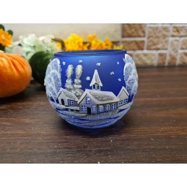 Glass by Iness - Vente Bougeoirs - Collection White Church in Winter Wonderland - Bougeoir